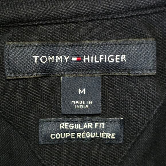 Tommy Hilfiger Polo Shirt Men’s Medium Navy Logo Short Sleeve - Picture 3 of 7